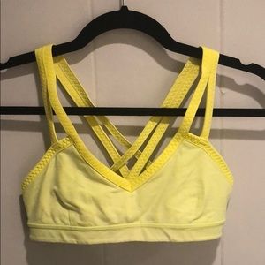 Neon yellow lululemon sports bra